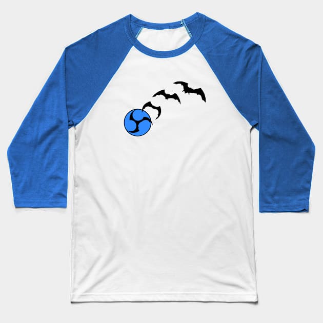 Bat Mitsudomoe blue Baseball T-Shirt by Austin Taiko